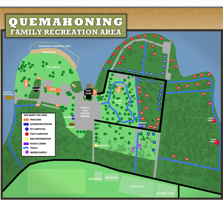 Quemahoning Family Recreation Area  Campground, Park, and Boat-launch in  Hollsopple, PA
